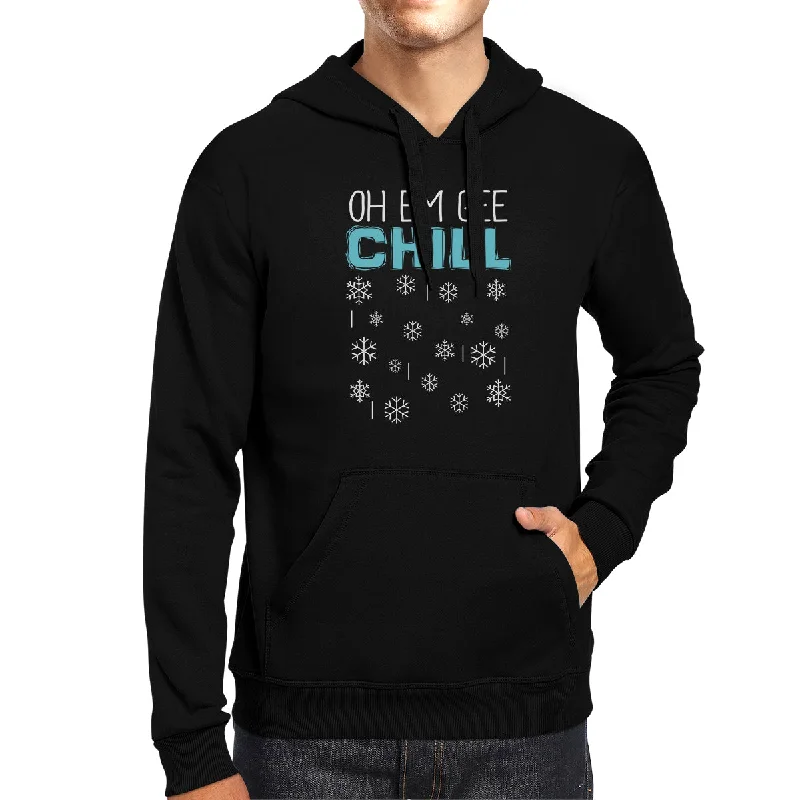 Oh Em Gee Chill Snowflakes Black Hoodie