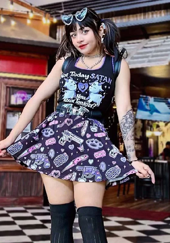 Pastel Goth Guns And Knives | SKATER SKIRT