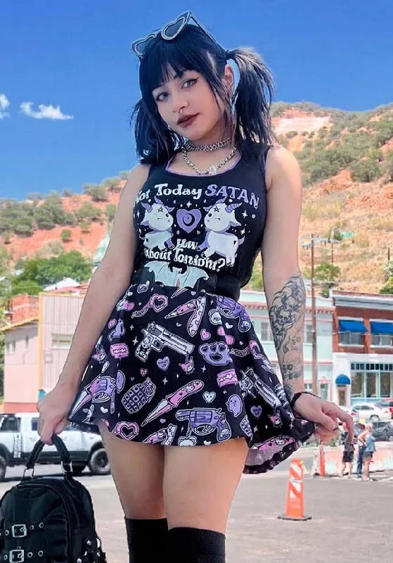 Pastel Goth Guns And Knives | SKATER SKIRT