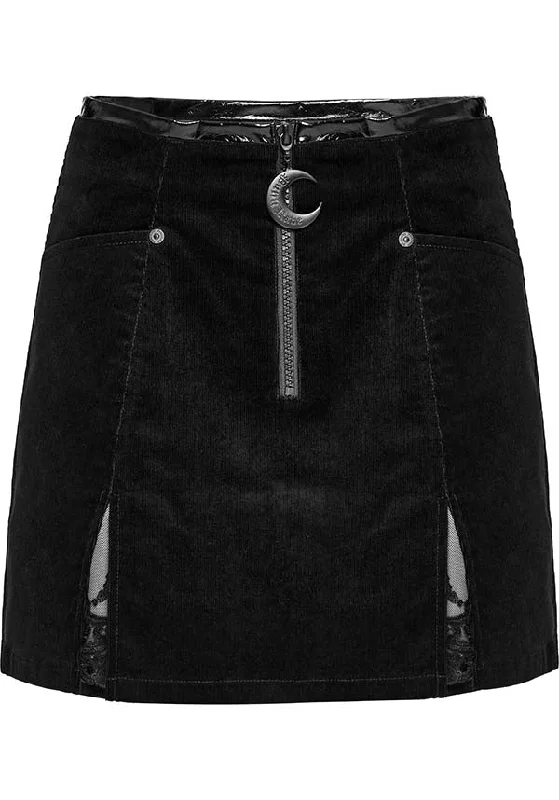 Rock Style Split A-line | SHORT SKIRT*