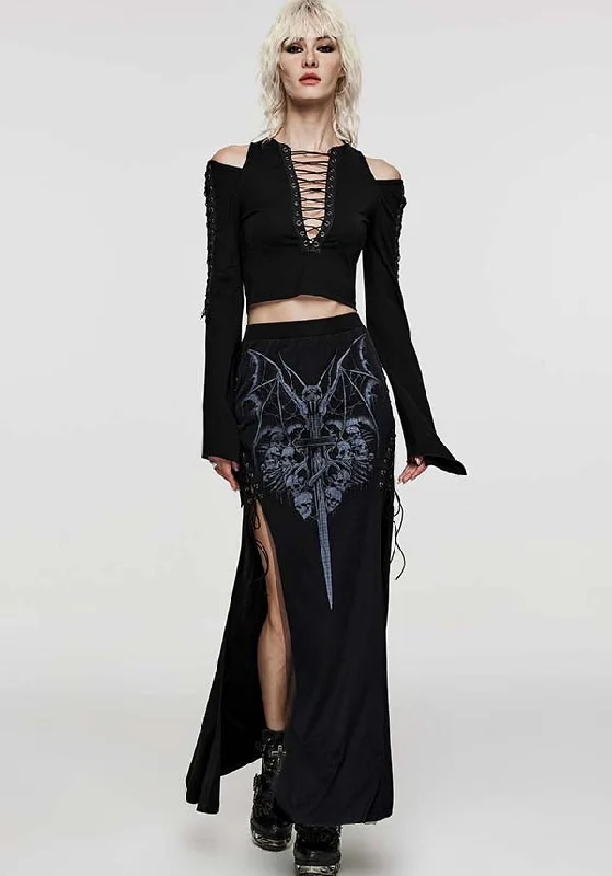 Sibella Skull | MESH MAXI SKIRT*