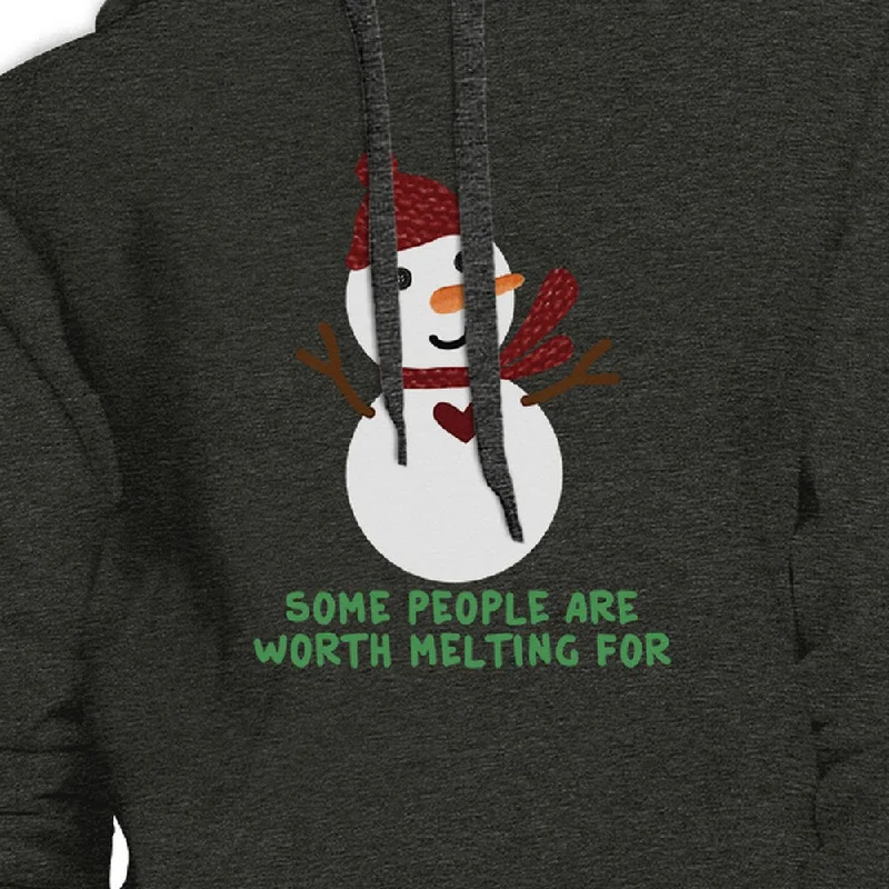 Some People Are Worth Melting For Snowman Dark Grey Hoodie