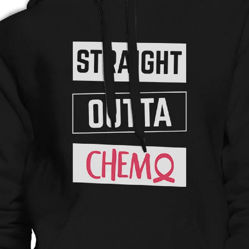 Straight Outta Chemo Breast Cancer Black Hoodie