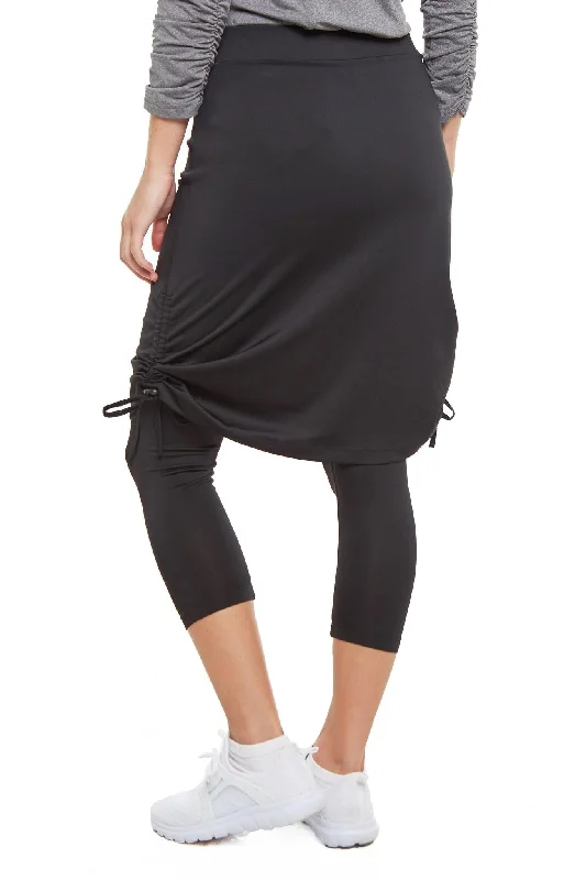 Tie Side Snoga Athletic Skirt in Black