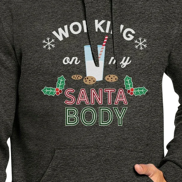 Working On My Santa Body Dark Grey Hoodie