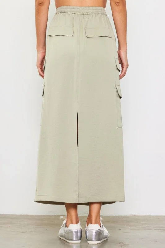 Cargo Midi Skirt - Sage