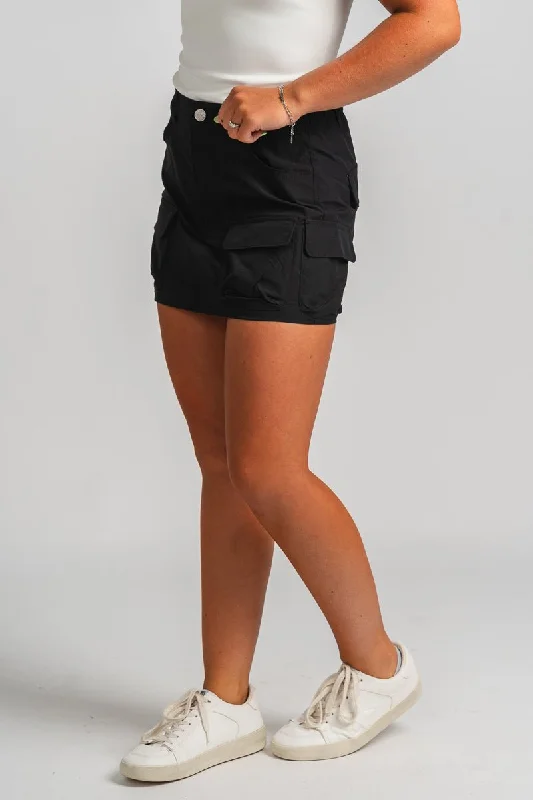 Cargo mini skirt black