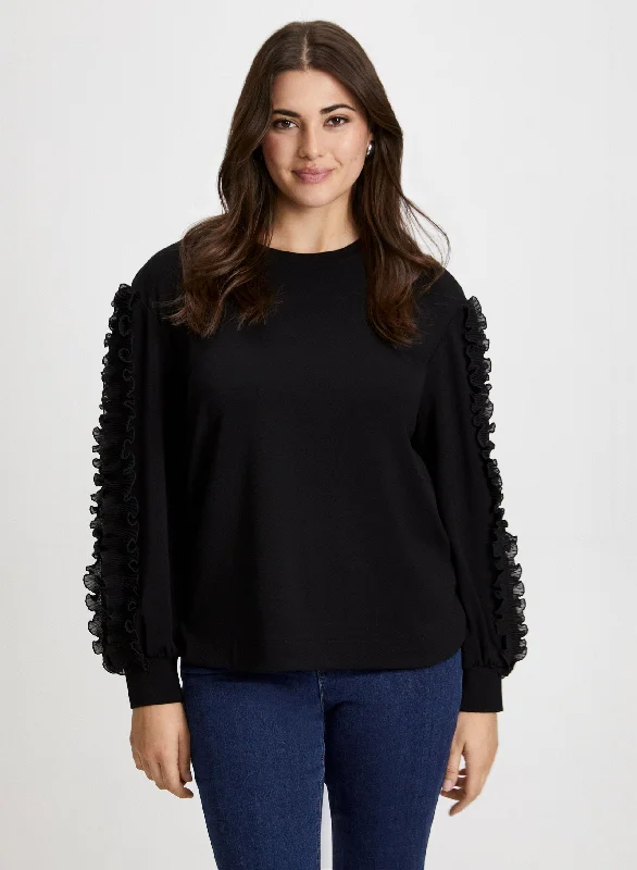 Ruffle Trim Scuba Top