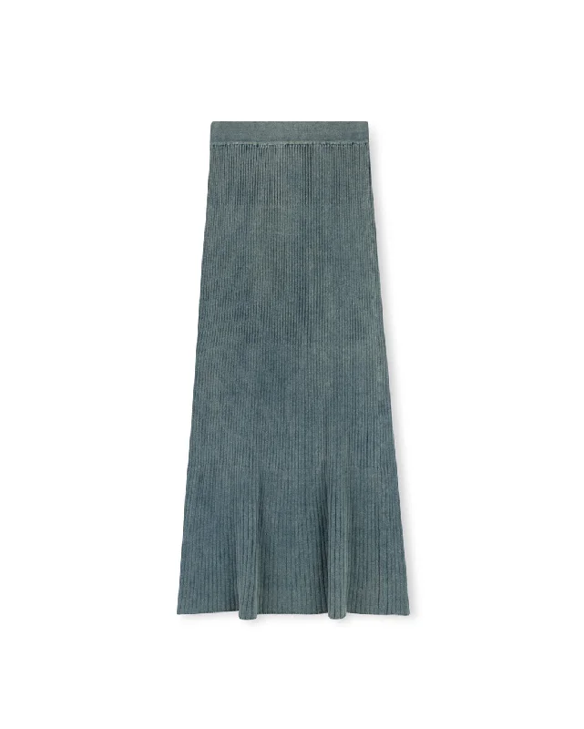 Washed Out Ribbed Maxi Skirt