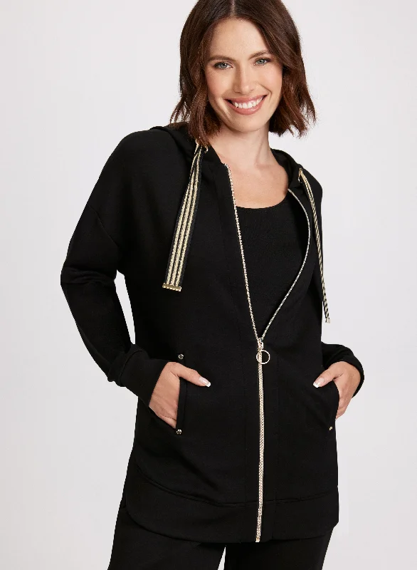 Zip Front Hooded Top