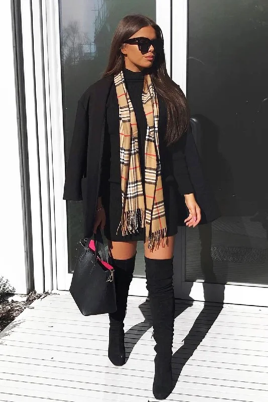 Black Rib Bodycon Turtle Neck Mini Dress - Tesia Comfortable Boho Mini Dress
