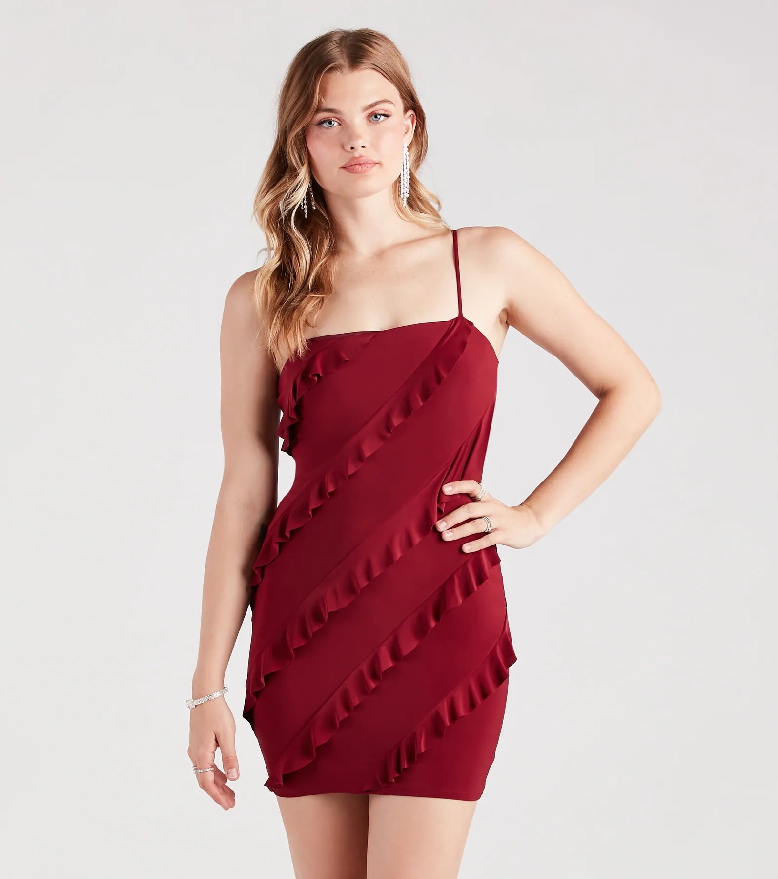 Sipping On Style Ruffle Trim Mini Dress Fashionable Boho-Chic Mini Dress